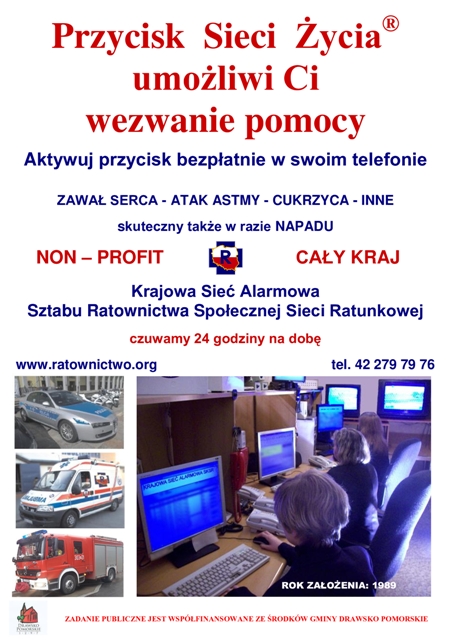 Ulotka Przycisk Sieci Życia Drawsko Pomorskie ZADANIE1